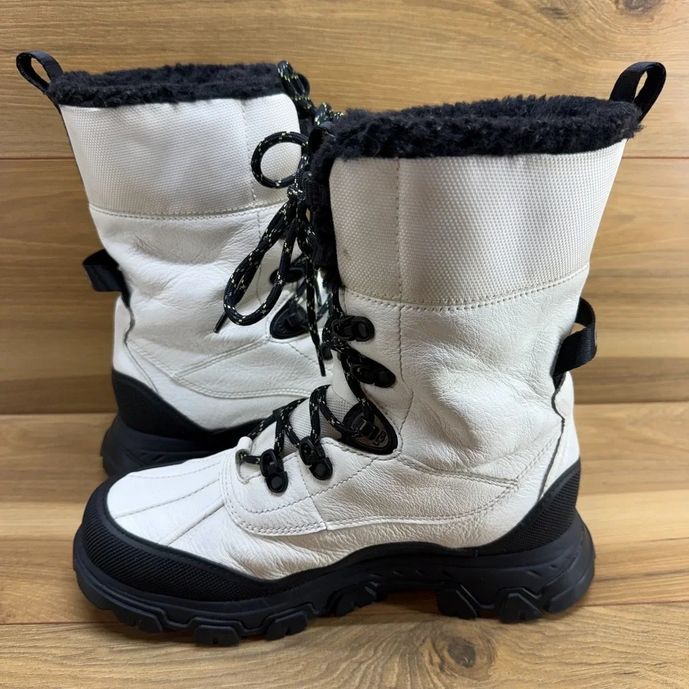 UGG Adirondack Meridian Gore Tex Snow Boots Womens 8 White Black Vibram Extreme
